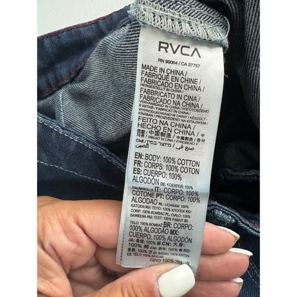 RVCA Womens Carpenter Jeans Size 27 Dark Wash Denim Utility Pants - Picture 3 of 11